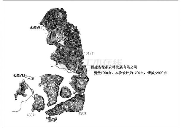 凤阳镇樱花园生态园CAD地形图-图一