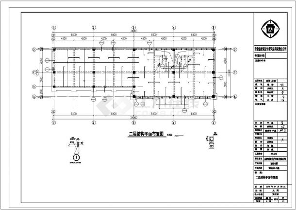 合肥市肥东县某2层框架结构商业综合楼全套结构设计CAD图纸-图一