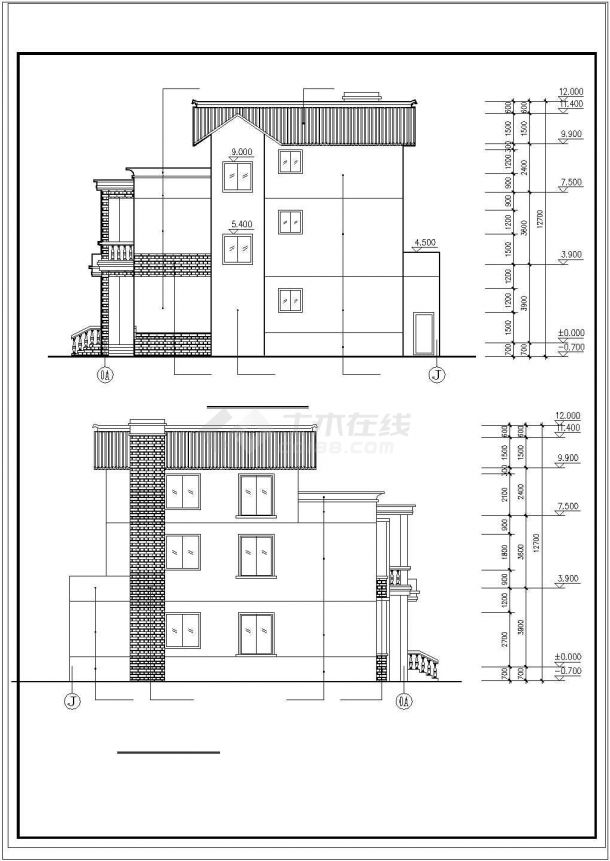 什邡某农村住宅建筑CAD设计施工图纸-图二
