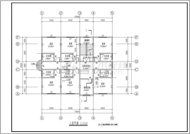 私人商住宅楼建筑cad设计施工图（含设计说明）-图二