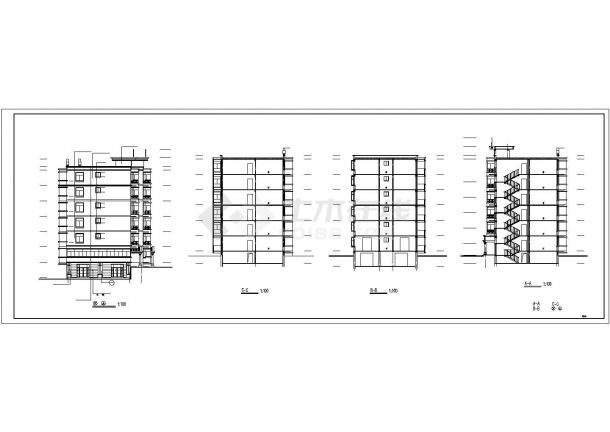 郑州市世纪鸿远小区9400平米6层混合结构住宅楼CAD建筑设计图纸-图二