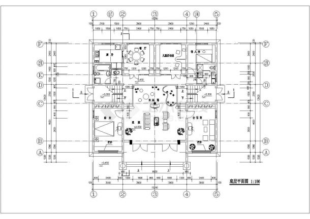 成都某新建小区5层砖混结构住宅楼CAD建筑设计图纸（1梯2户型）-图一