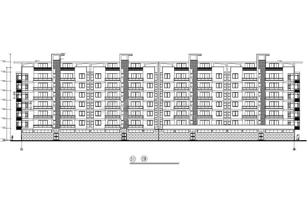 常州庐山花园小区6+1层砖混结构住宅楼CAD建筑设计图纸（含半地下室）-图二