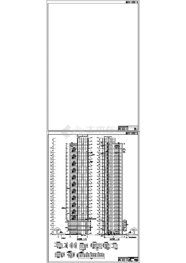 办公楼设计_某地17层剪力墙结构办公楼cad建筑设计方案图纸-图二