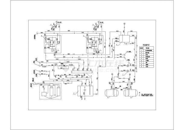 燃油蒸汽锅炉房管路系统cad图纸设计-图一
