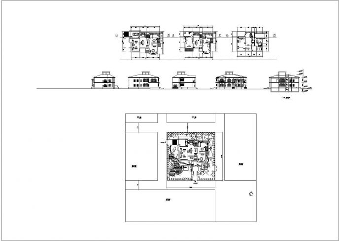 北京郊区豪华风格别墅单体设计方案全套施工cad图（含效果图）_图1