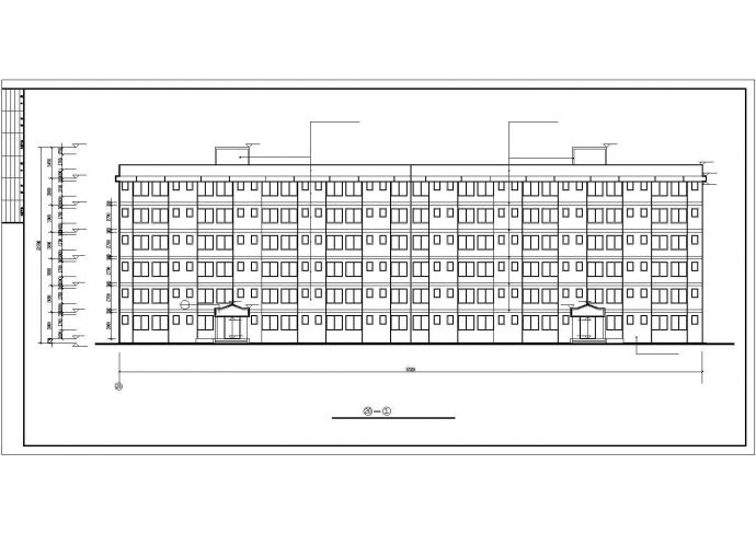 某地上六层框架结构学生公寓设计cad全套建筑方案图纸（标注详细）_图1