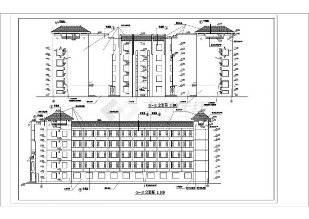 某学校学生公寓楼全套建筑施工图-图一