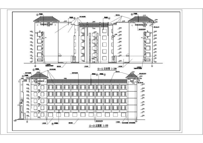 某学校学生公寓楼全套建筑施工图_图1