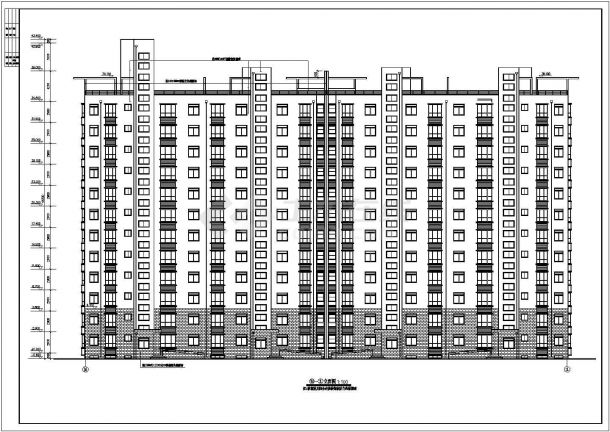西安市长安县1.2万平米12层剪力墙结构住宅楼建筑设计CAD图纸-图二