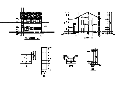 二层村民住宅建筑施工cad图，共十一张-图二