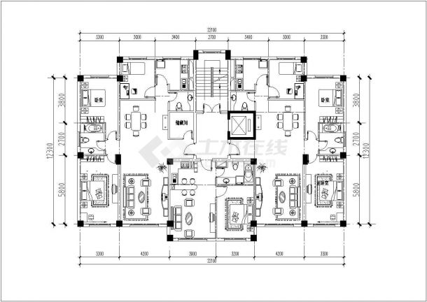 高层住宅建筑方案设计图，共十一张-图二