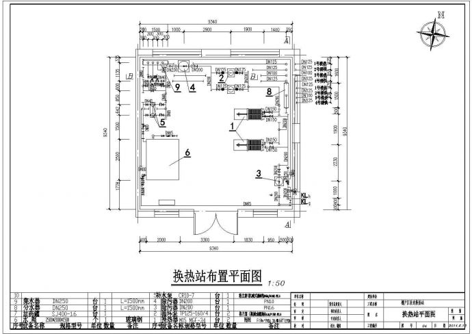 某换热站改造工程设计cad全套施工图（含设计说明）_图1