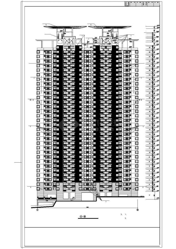 高层住宅建筑立面设计建施cad图，共三张-图二