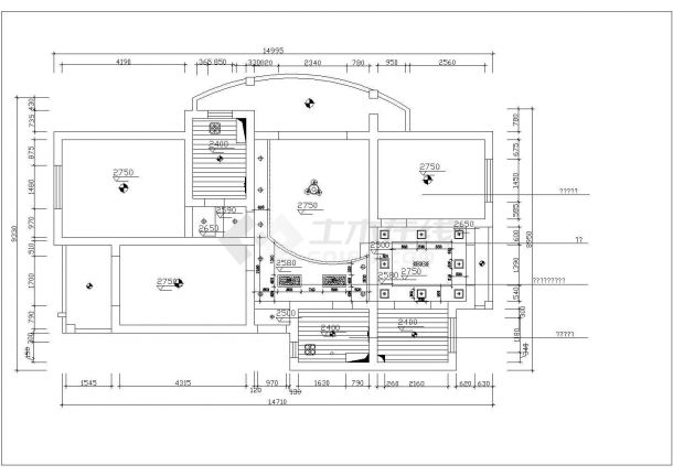 泰州市馨府花园小区经典户型全套平面装修装饰设计CAD图纸-图二