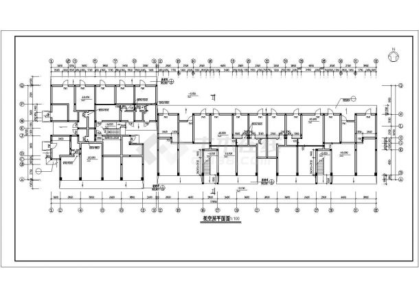 5000平米6层砖混结构住宅楼全套建筑设计CAD图纸（6层为复式/含架空层）-图二
