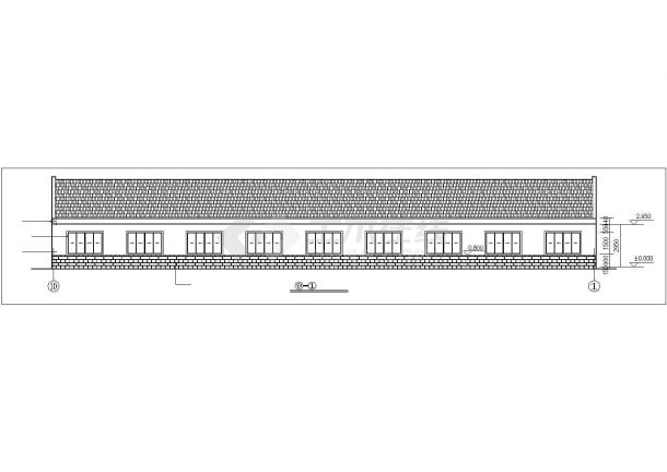 成都市某现代化工厂410平米单层砖混结构职工宿舍楼建筑设计CAD图纸-图二