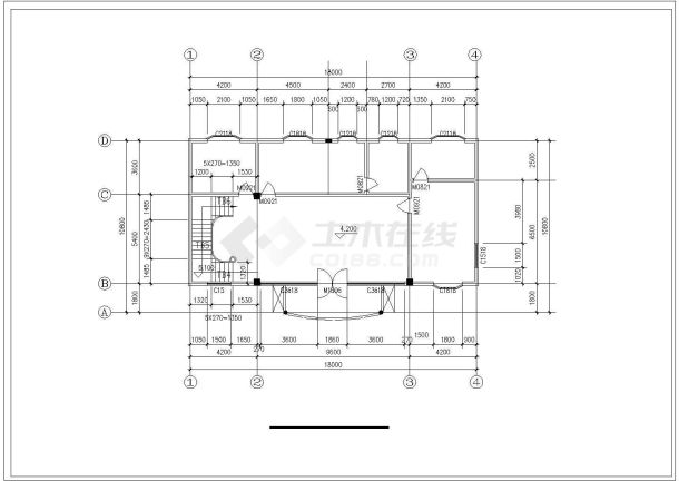 四层别墅建筑设计cad施工图效果图-图二