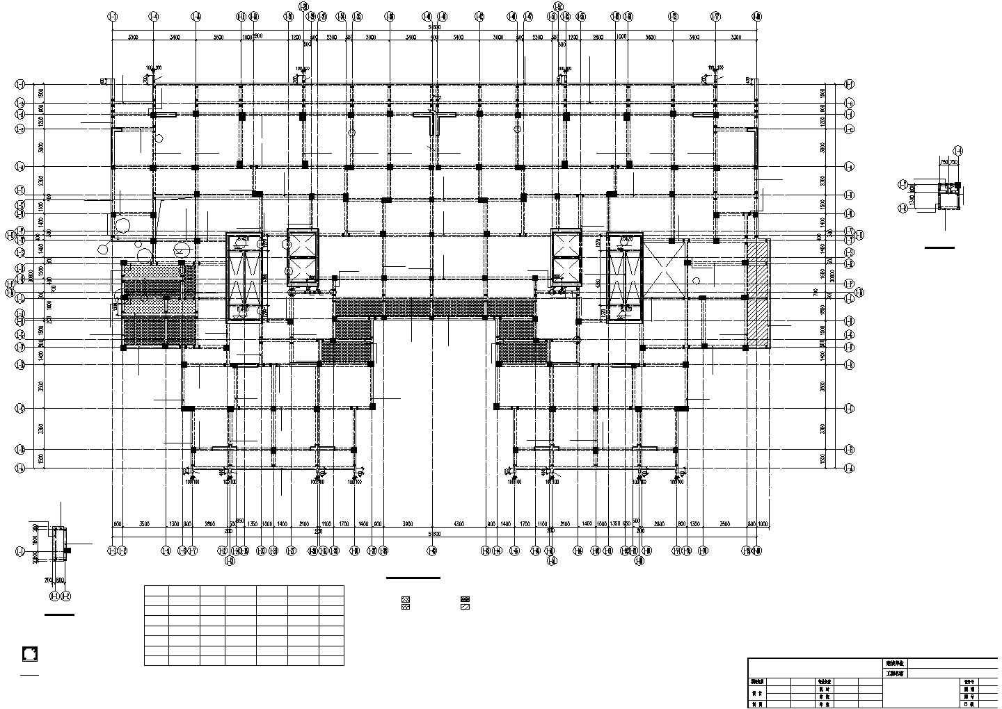 天津市某拆迁安置小区25层框架剪力墙结构住宅楼全套结构设计CAD图纸