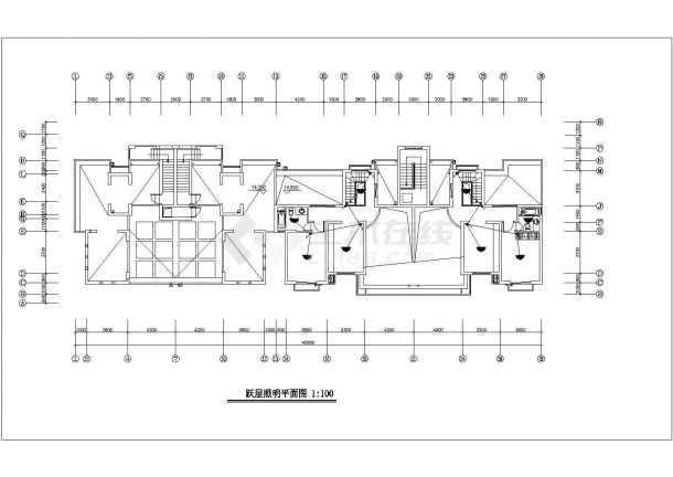 海南六层带跃层住宅楼电气建筑施工设计方案图-图一