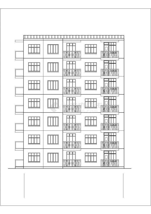 太原市万和家园小区7层砖混结构住宅楼全套建筑设计CAD图纸-图一