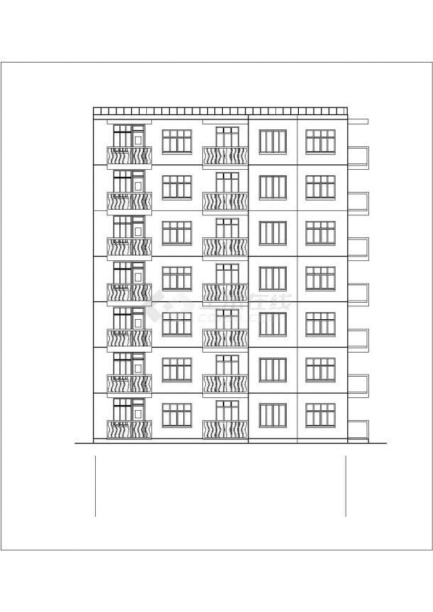 太原市万和家园小区7层砖混结构住宅楼全套建筑设计CAD图纸-图二