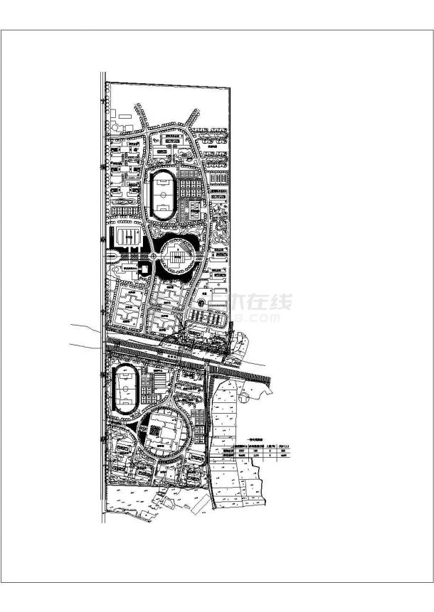 南航新校区规划设计cad施工总平面图（含一期公寓指标）-图一