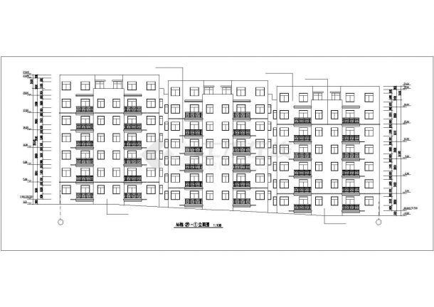 汾阳市阳光花园小区7层砖混结构住宅楼全套建筑设计CAD图纸-图二