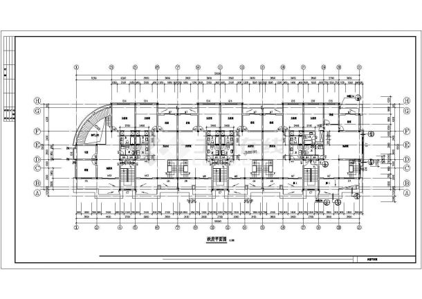 4600平米6层砖混结构住宅楼全套建筑设计CAD图纸（含地下车库）-图二