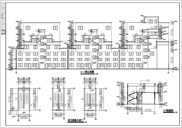 丹江市某现代化小区4740平米6层框架结构住宅楼建筑设计CAD图纸-图一