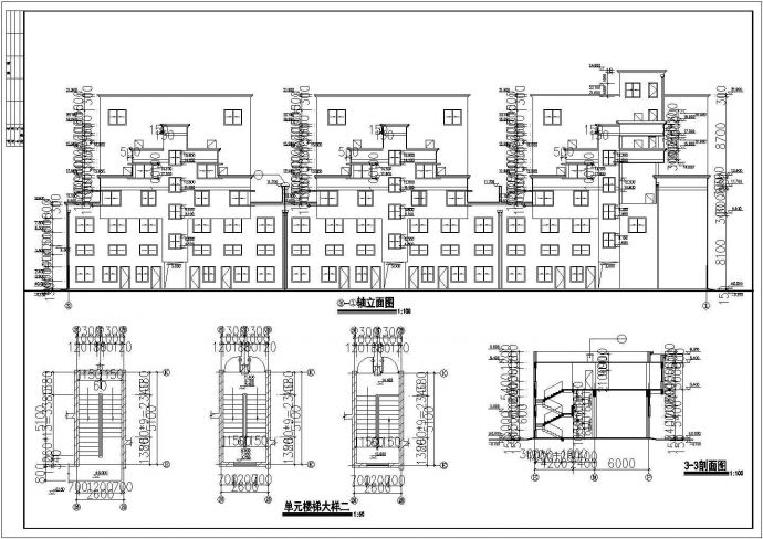 丹江市某现代化小区4740平米6层框架结构住宅楼建筑设计CAD图纸_图1