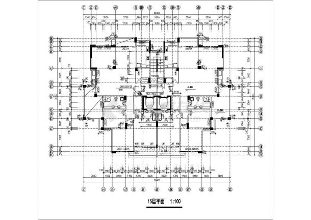 汕尾市某居住区16层剪力墙结构住宅楼全套建筑设计CAD图纸（含机房层）-图一