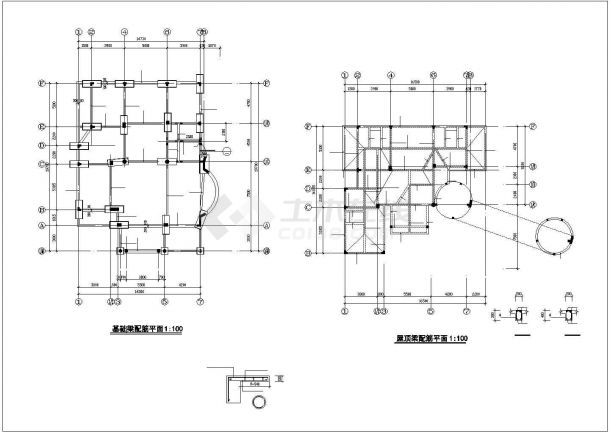 某岛别墅建筑结构cad设计施工图附效果图-图一