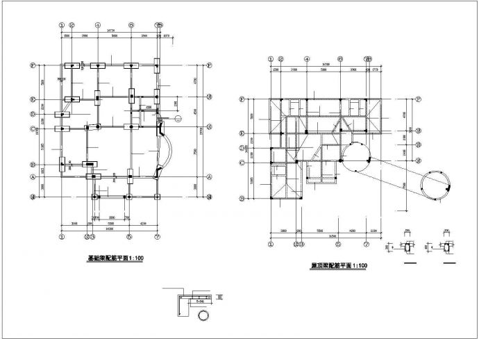 某岛别墅建筑结构cad设计施工图附效果图_图1