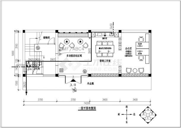 穆林城市驿站改造工程（装修水）设计CAD图-图一