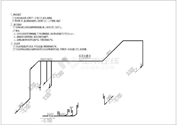 穆林城市驿站改造工程（装修水）设计CAD图-图二