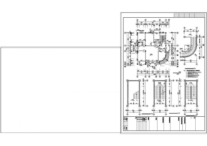 四层别墅建筑设计cad施工图（含效果图）_图1