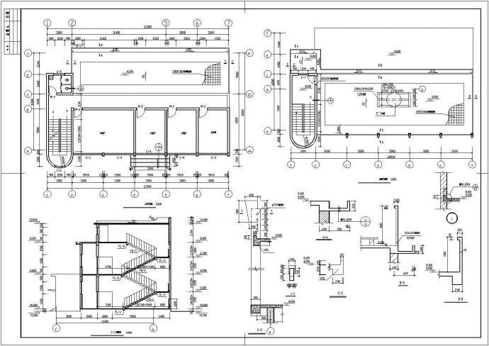 某框架结构二层食堂设计cad详细建施图_图1