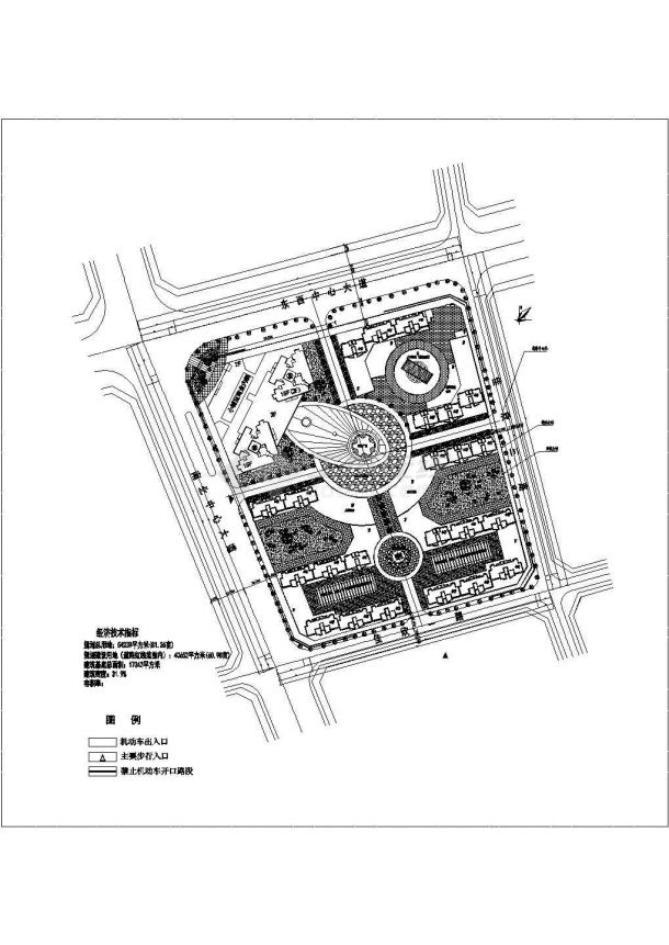 某县城最中心地块规划方案CAD图纸-图一