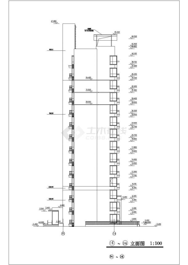 信阳市广兰嘉园小区1.1万平米12层框架结构住宅楼全套建筑设计CAD图纸-图一
