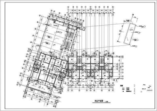 成都市福安花园小区3980平米6+1层砖混结构住宅楼建筑设计CAD图纸-图二