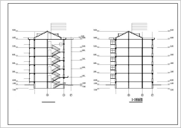 贵阳市幸福花园小区5层砖混结构住宅楼建筑设计CAD图纸（含半地下室）_图1