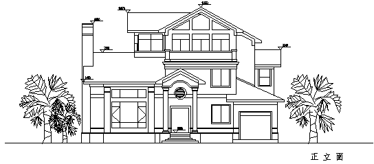 别墅设计_300平米某三层L型欧式别墅建筑施工cad图，含效果图_图1