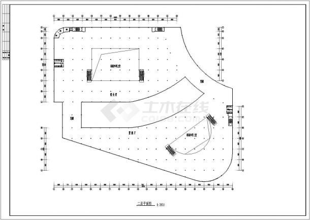 某地三层商业步行街商场建筑设计cad施工图-图二