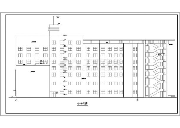 简约型商务酒店建筑施工平立面CAD参考套图-图二