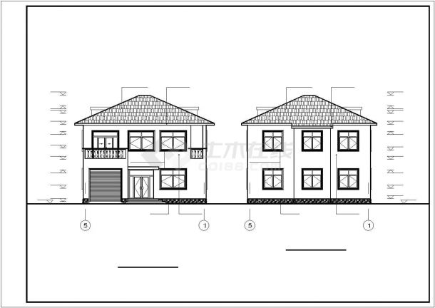 某度假区超豪华别墅建筑详细方案设计施工CAD图纸-图二