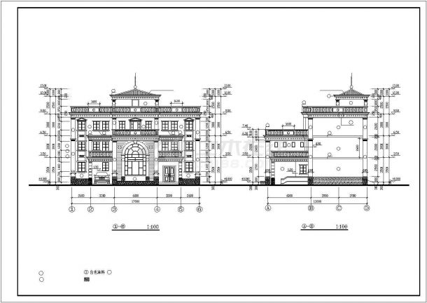 某度假区庄园大型别墅建筑详细方案设计施工CAD图纸-图一