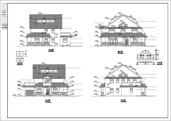 某花园小区小型高级别墅建筑详细方案设计施工CAD图纸_图1