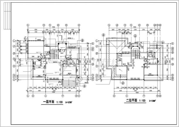 某山庄别墅区高级别墅建筑详细方案设计施工CAD图纸-图二