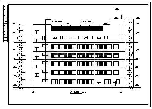 办公楼设计_4000平米六层框排架结构办公楼建筑施工cad图，共十五张-图一